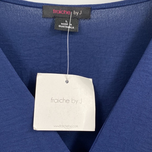 Fraiche By J Navy High Low Faux Wrap Midi Dress New With Tags Large - Picture 5 of 11